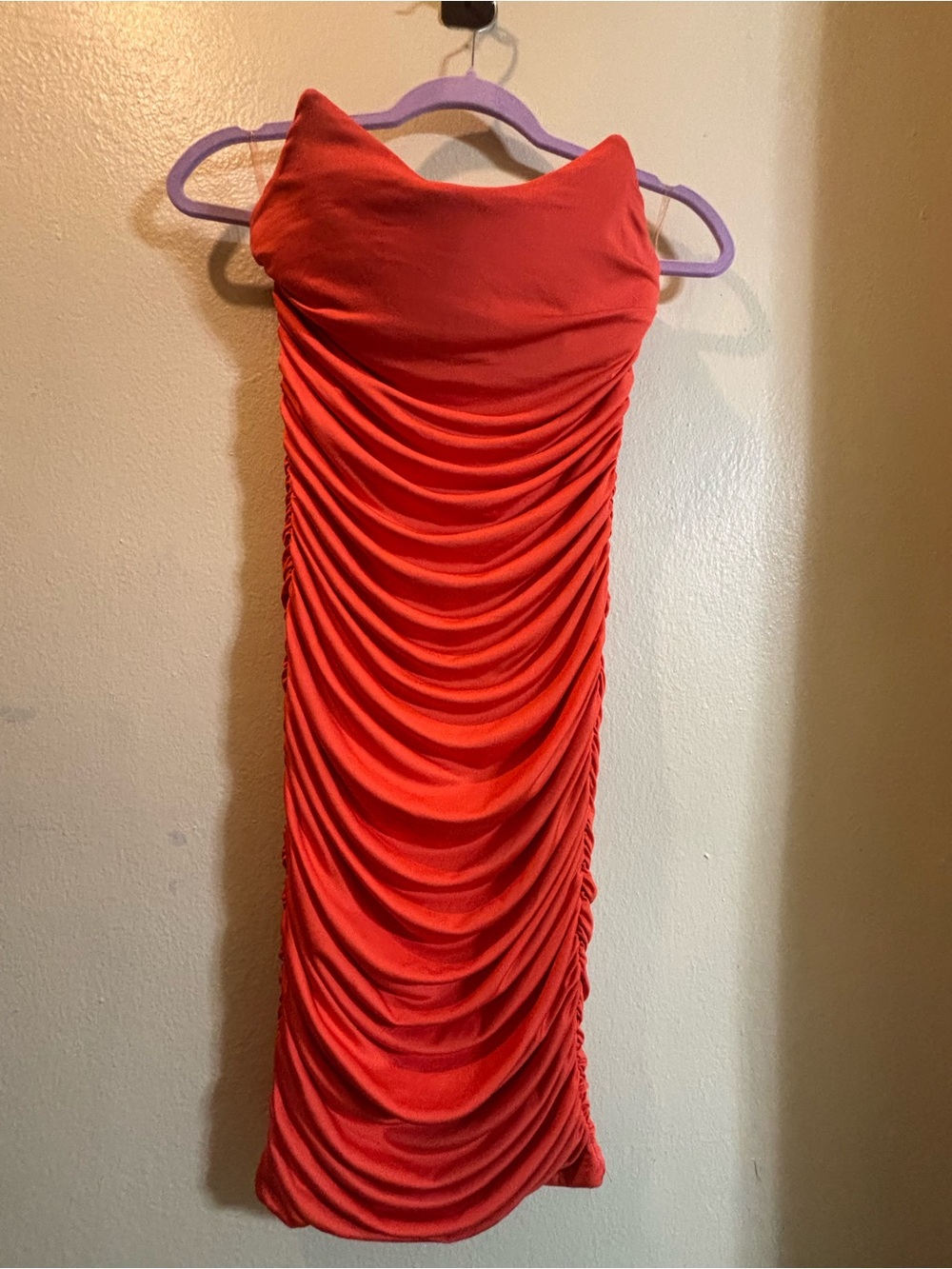 FashionNova Ruched Strapless Bodycon Dress
